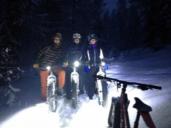 Fat bikes tour di sera e cena in rifugio a Livigno