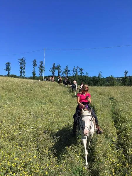 Passeggiata a cavallo con pranzo in agriturismo sotto il Cimone