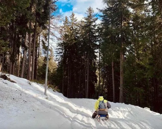 Discesa su pista da slittino a Vipiteno sul Monte Cavallo