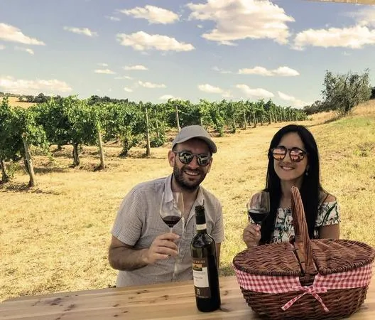 Picnic in vigna in Val d'Orcia a Montepulciano