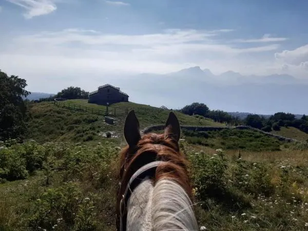 Passeggiata a Cavallo ai piedi del Monte Baldo con vista lago